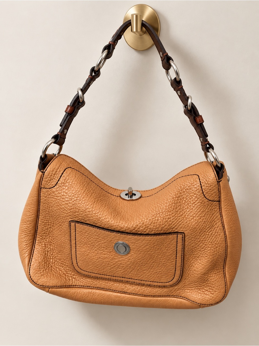 Vintage Coach Chelsea Pebble Leather Turnlock Shoulder Bag C06S-8A39 Excellent